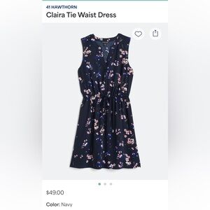 41 Hawthorn Claira Navy and Pink Floral Mini Dress